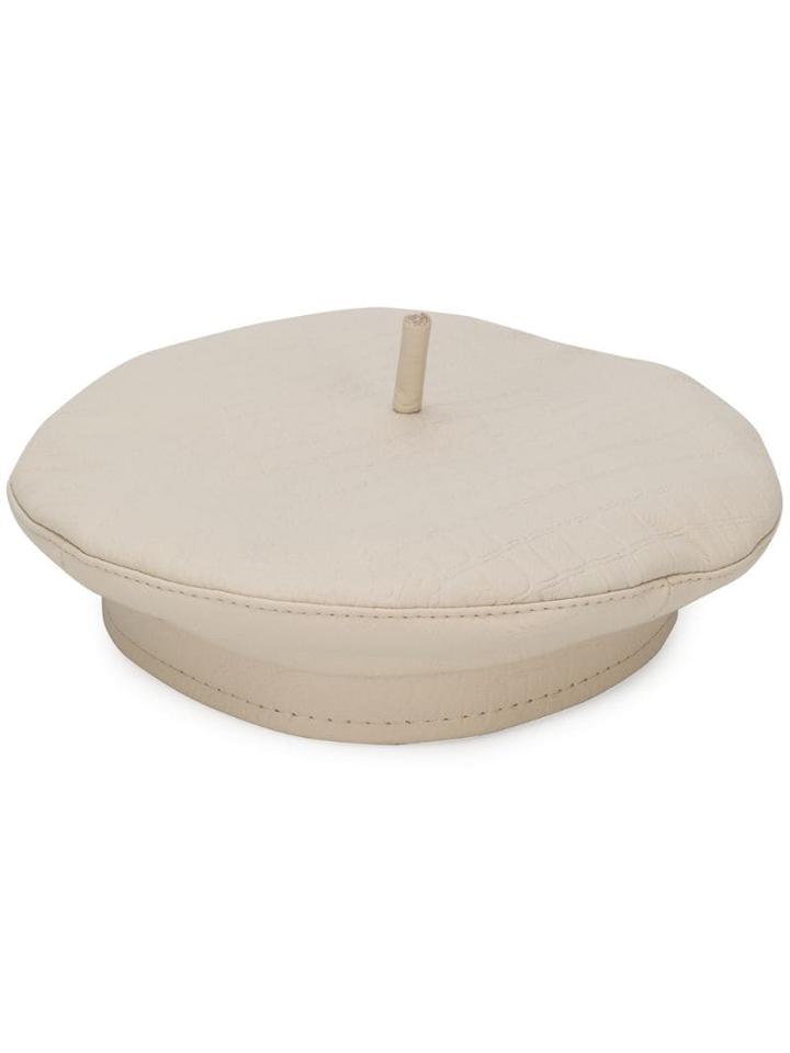Ruslan Baginskiy Crocodile Effect Beret - Neutrals