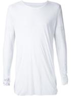 Julius Sheer Stripe Longsleeved T-shirt, Men's, Size: 2, White, Cotton/polyester