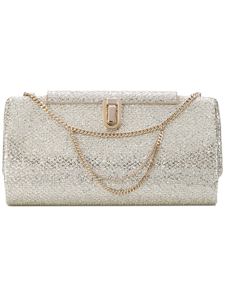 Jimmy Choo - Cay Clutch - Women - Leather/pvc - One Size, Grey, Leather/pvc