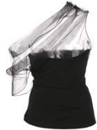 Cushnie One Shoulder Drape Blouse - Black