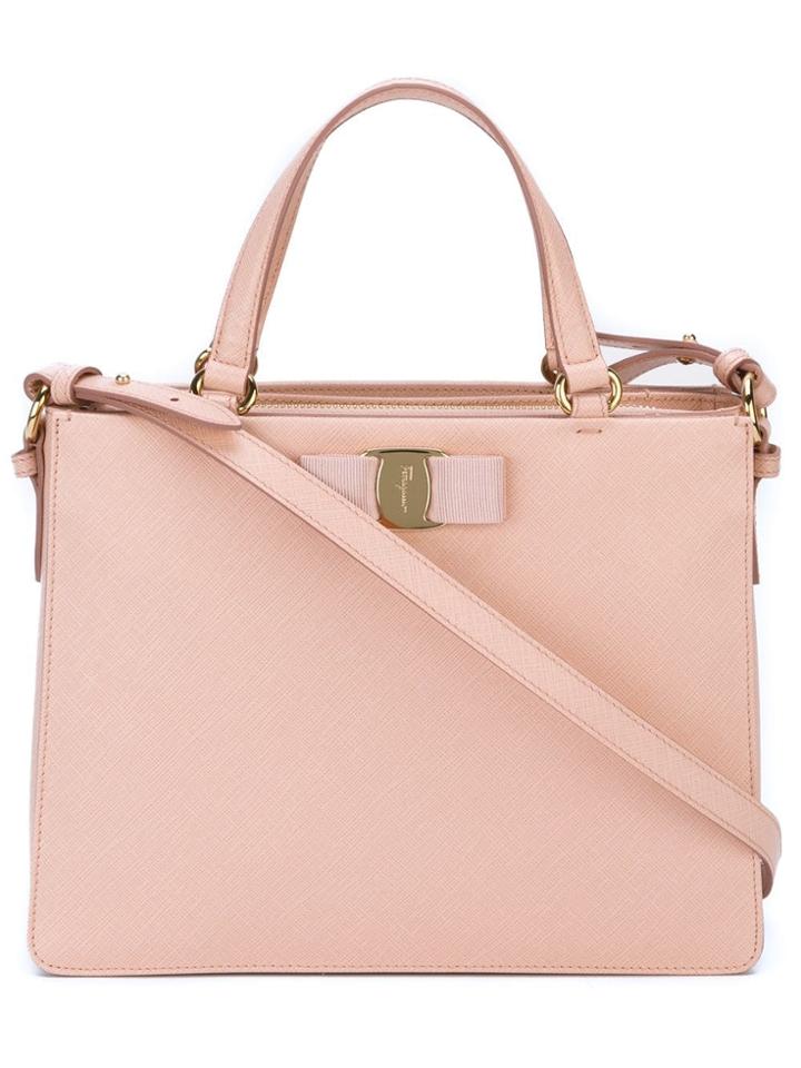 Salvatore Ferragamo Bow Detail Shoulder Bag - Pink & Purple