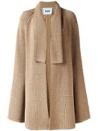 Msgm Knitted Cape, Women's, Size: Medium, Brown, Virgin Wool