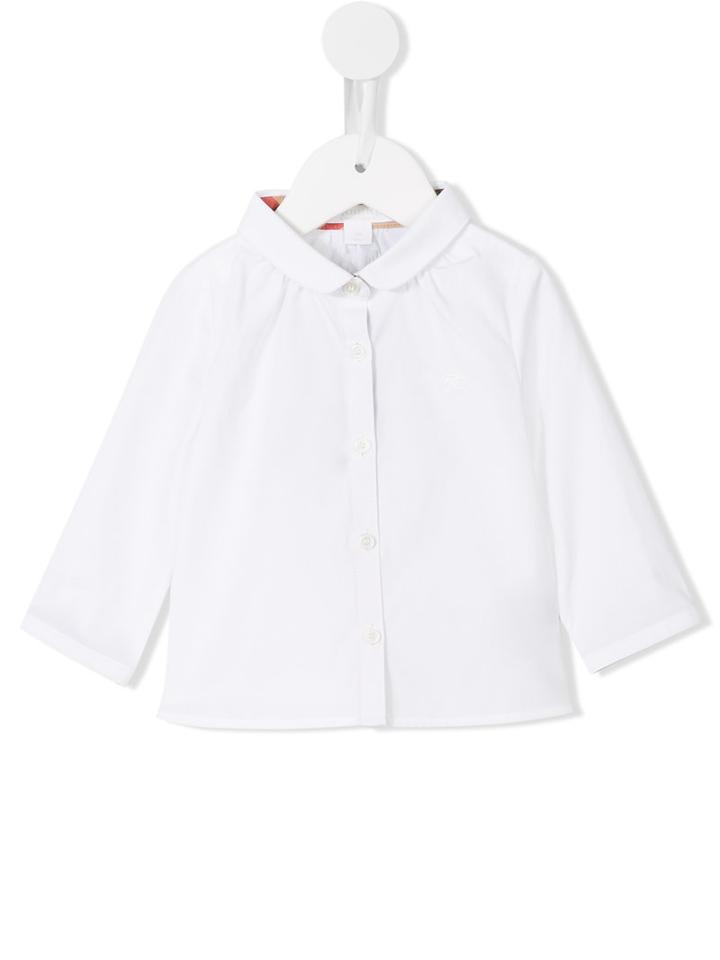 Burberry Kids House Check Trim Shirt, Toddler Girl's, Size: 36 Mth, White