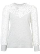 Rebecca Taylor Lace-embroidered Sweater - Grey