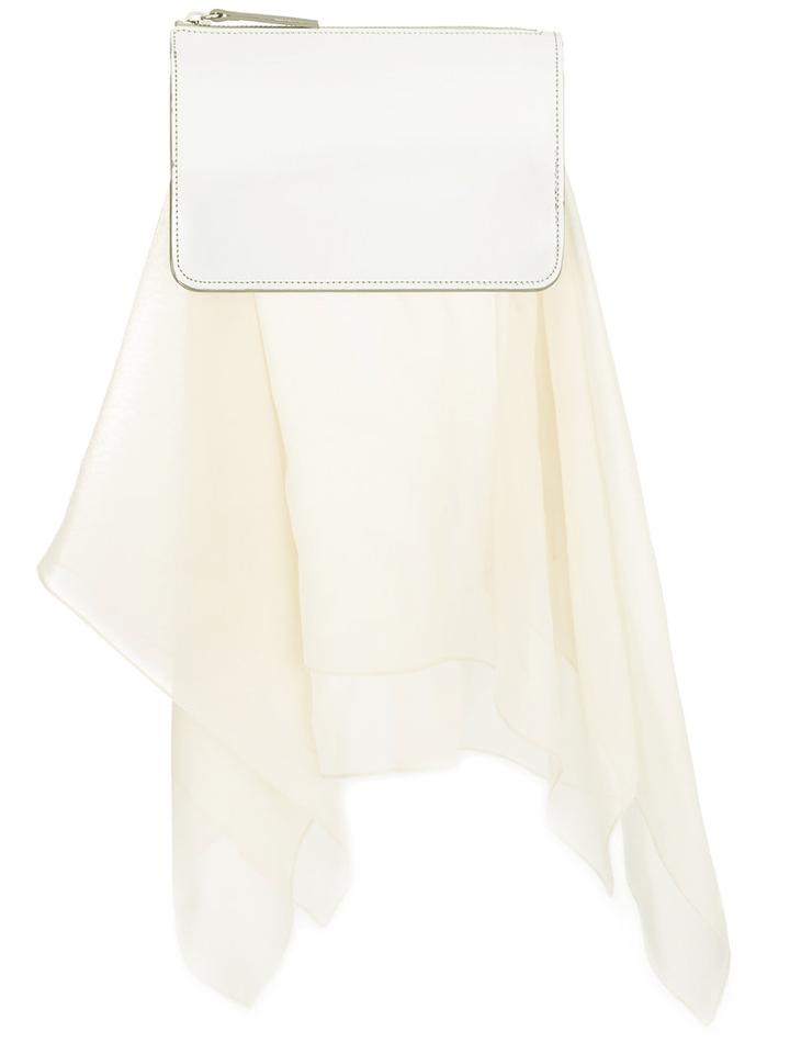 Maison Margiela Silk Panel Clutch, Women's, Grey, Leather/silk