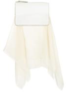 Maison Margiela Silk Panel Clutch, Women's, Grey, Leather/silk