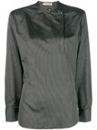 Giorgio Armani Pre-owned Mandarin Collar Striped Blouse - Black