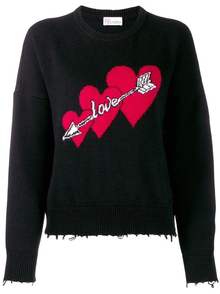 Red Valentino Love Print Jumper - Black