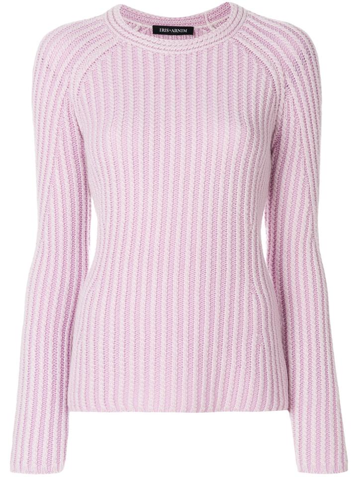 Iris Von Arnim Ribbed Jumper - Pink & Purple