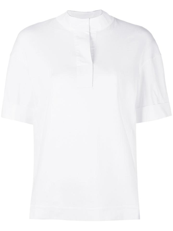 Fabiana Filippi Shortsleeved Blouse, Women's, Size: 42, White, Cotton/spandex/elastane