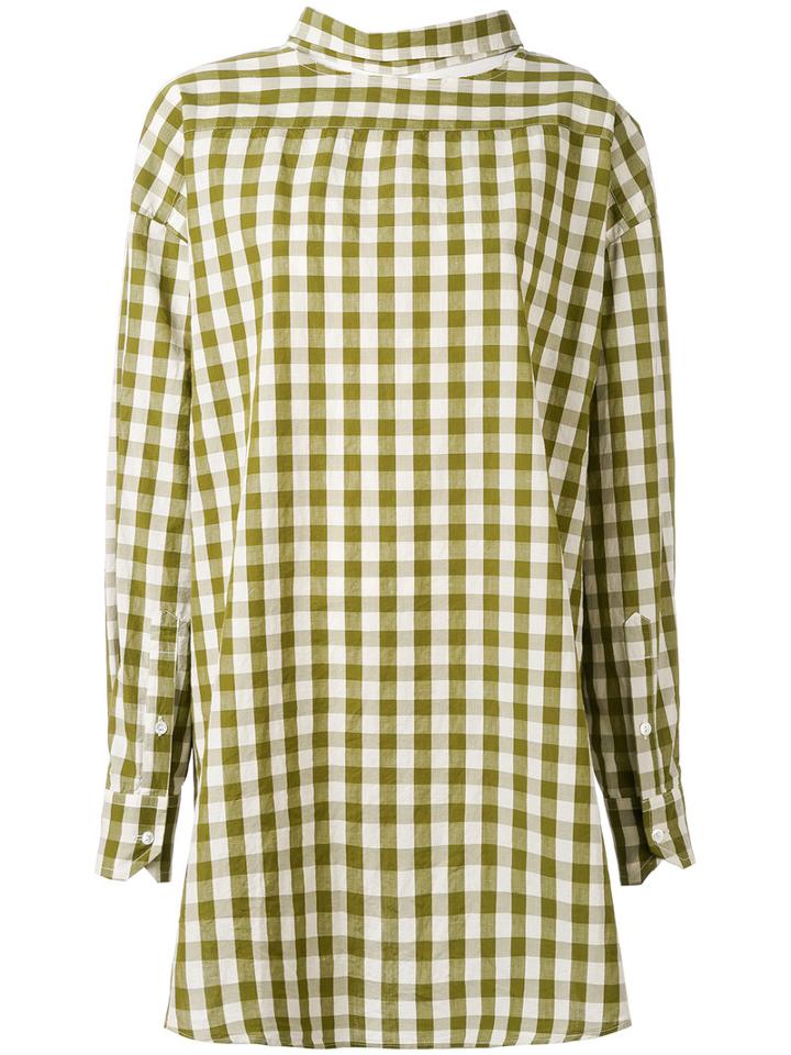 Erika Cavallini - Back Button Blouse - Women - Cotton/linen/flax - 40, Green, Cotton/linen/flax