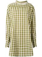 Erika Cavallini - Back Button Blouse - Women - Cotton/linen/flax - 40, Green, Cotton/linen/flax
