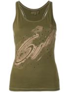 Romeo Gigli Vintage Embellished Printed Tank Top - Green