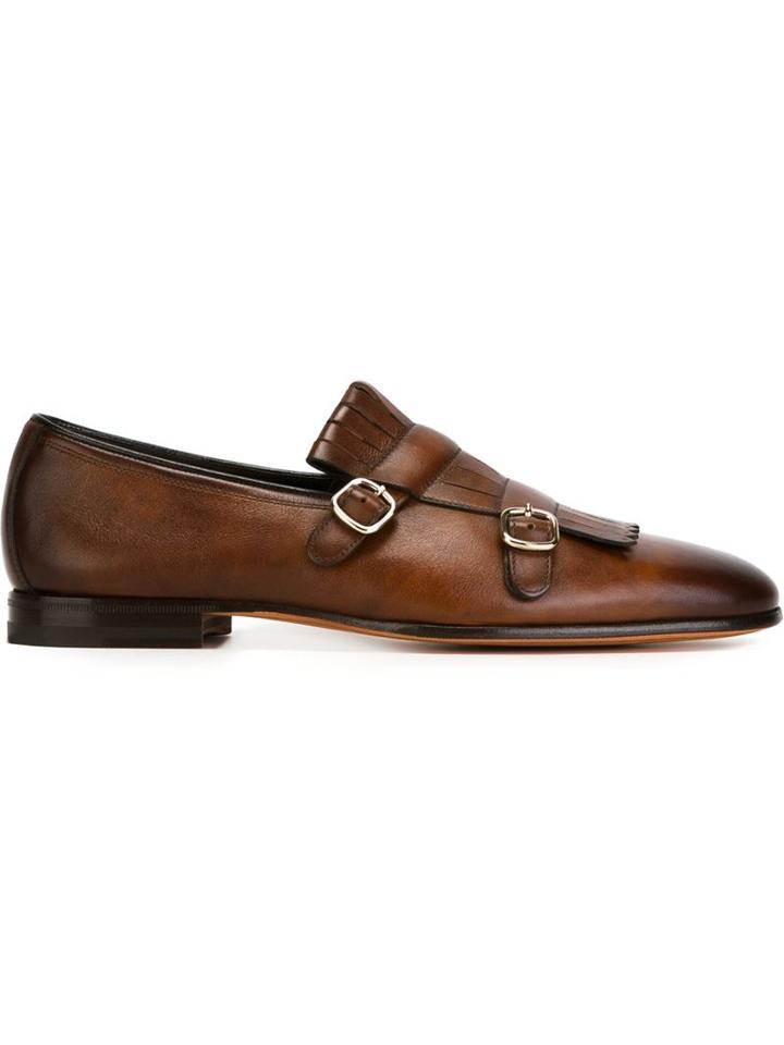 Santoni Fringed Monk Shoes