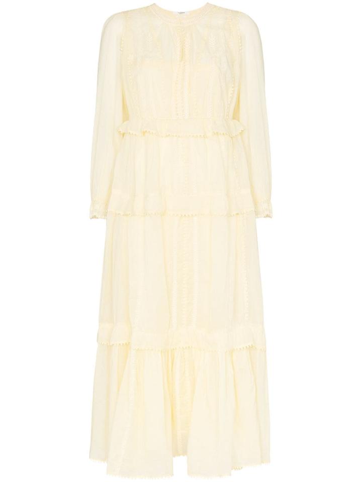 Isabel Marant Étoile Aboni Tiered Cotton Midi Dress - Yellow
