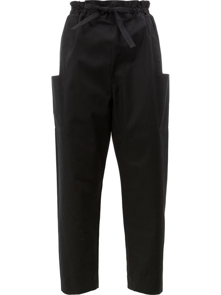 Maison Rabih Kayrouz Side Pockets Belted Trousers, Women's, Size: 36, Black, Cotton