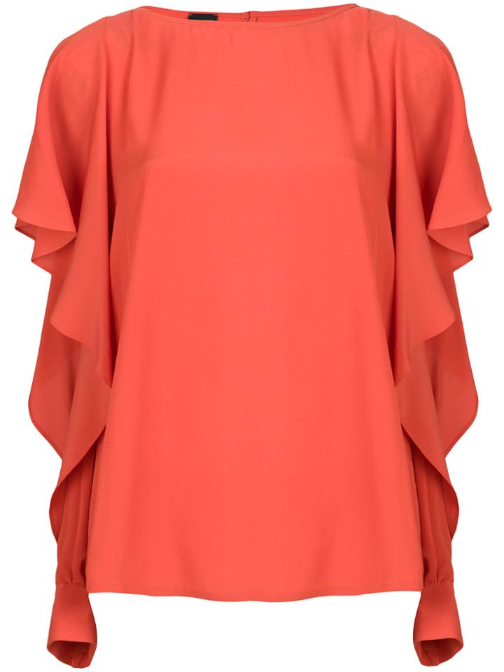 Pinko Slit Frill Trim Sleeves Blouse - Yellow & Orange