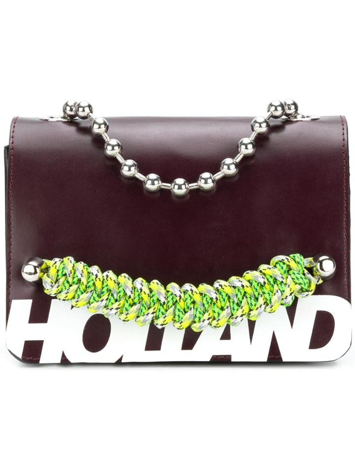 House Of Holland Branded Top Handle Bag - Brown