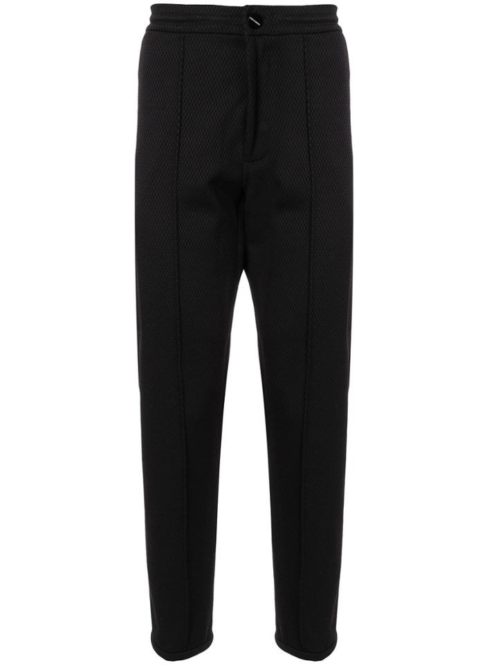 Giorgio Armani Slim Textured Trousers - Black