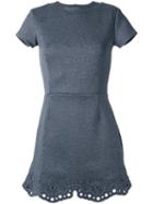Carven - Eyelet Hem Dress - Women - Polyester/spandex/elastane/viscose - L, Grey, Polyester/spandex/elastane/viscose