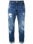 Guild Prime Ripped Cropped Jeans, Women's, Size: 36, Blue, Cotton/polyurethane