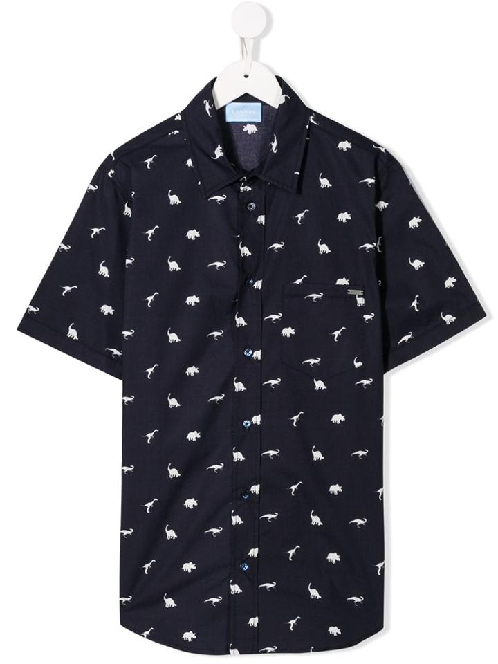 Lanvin Enfant Dino Pattern Shirt - Blue