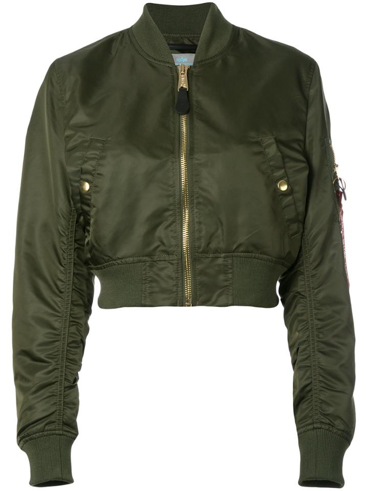 Alpha Industries Cropped Bomber Jacket - Green