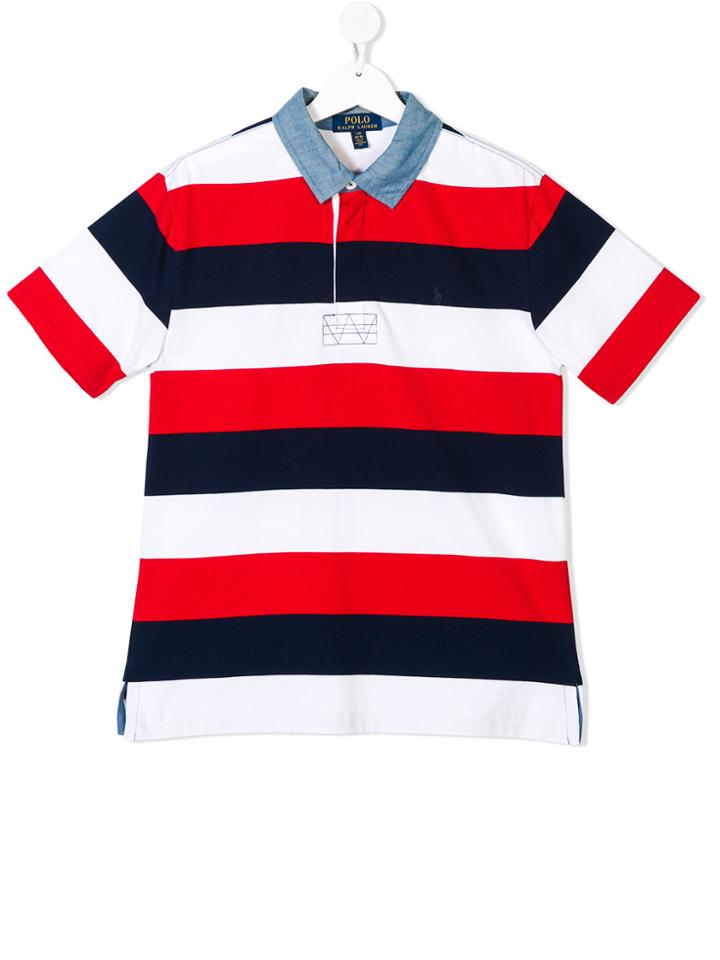 Ralph Lauren Kids Striped Polo Shirt - Red