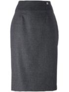 Cavalli Class Pencil Skirt, Women's, Size: 40, Grey, Polyester/acetate/virgin Wool