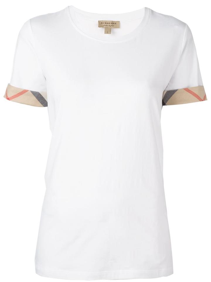 Burberry Plaid Trim Sleeve T-shirt