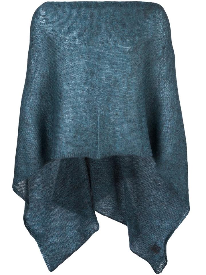 Al Duca D'aosta 1902 Sheer Knitted Short Cape, Men's, Blue, Acrylic/polyamide/mohair
