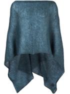 Al Duca D'aosta 1902 Sheer Knitted Short Cape, Men's, Blue, Acrylic/polyamide/mohair