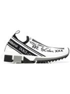 Dolce & Gabbana Branded Slip-on Sneakers - White