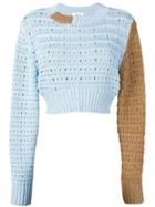 Circus Hotel Contrast Collar Knit Jumper - Blue