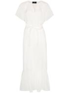 Joseph Eva Tie-waist Ruffled Silk Dress - White