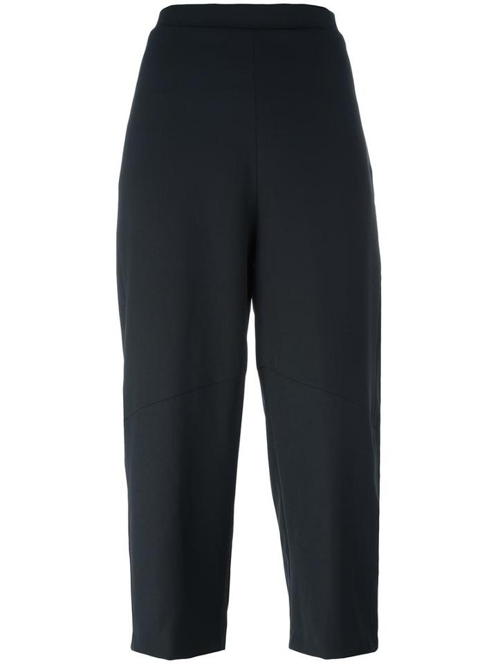 Federica Tosi Cropped Tapered Trousers, Women's, Size: Small, Black, Polyester/spandex/elastane