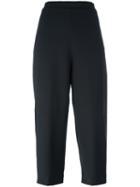Federica Tosi Cropped Tapered Trousers, Women's, Size: Small, Black, Polyester/spandex/elastane