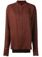 Ilaria Nistri Mandarin Neck Shirt, Women's, Size: 40, Brown, Cupro