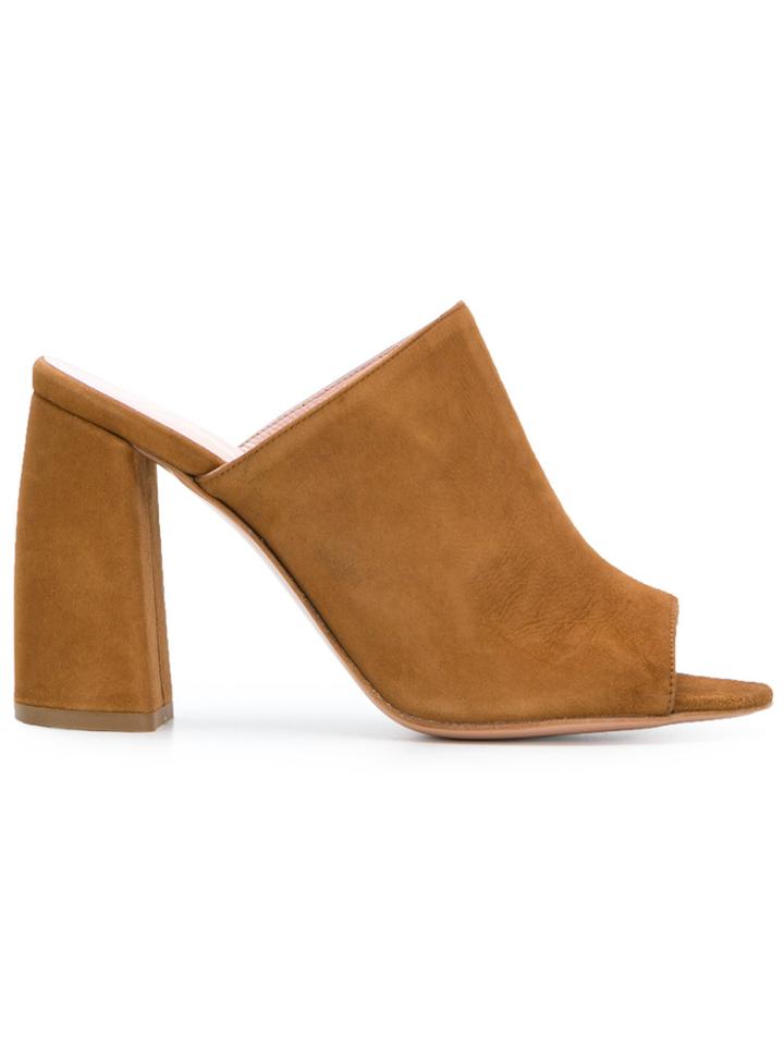 Anna F. Block Heel Mules - Nude & Neutrals