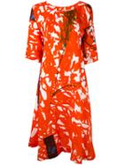 Daniela Gregis - Illustrated Print Dress - Women - Linen/flax - 2, Red, Linen/flax