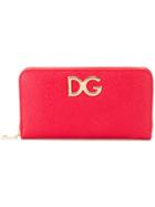 Dolce & Gabbana Continental Logo Plaque Wallet - Red