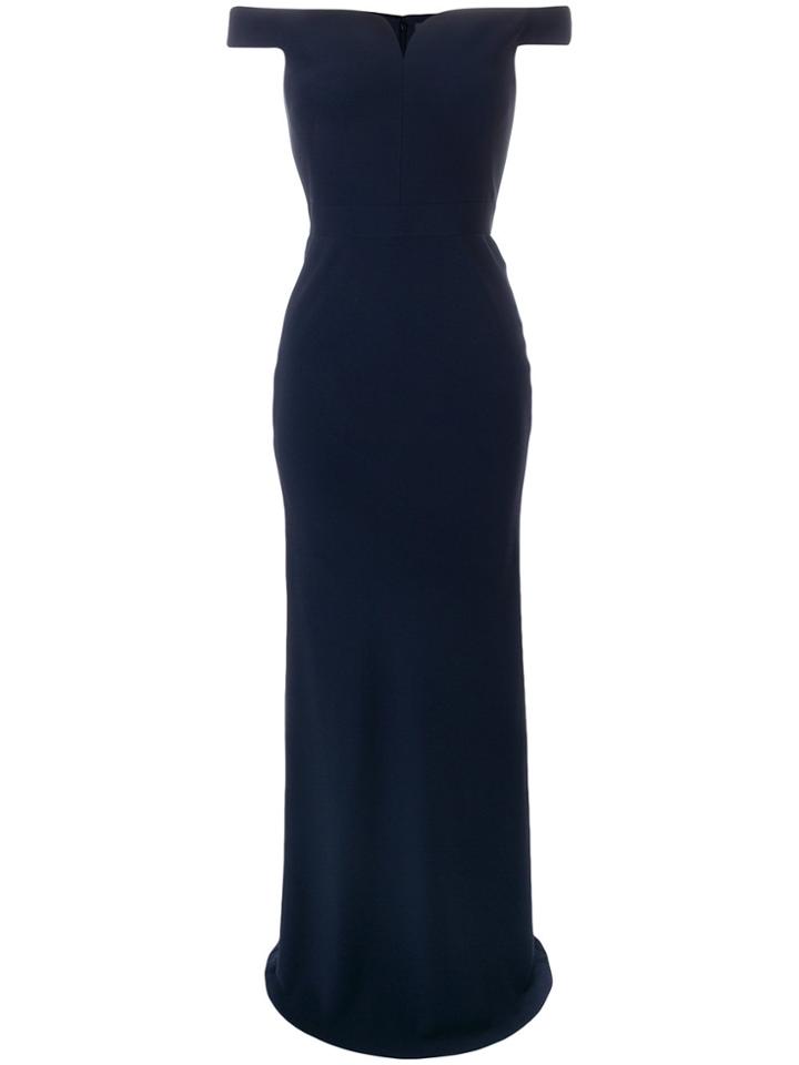 Alexander Mcqueen Bardot Evening Dress - Blue