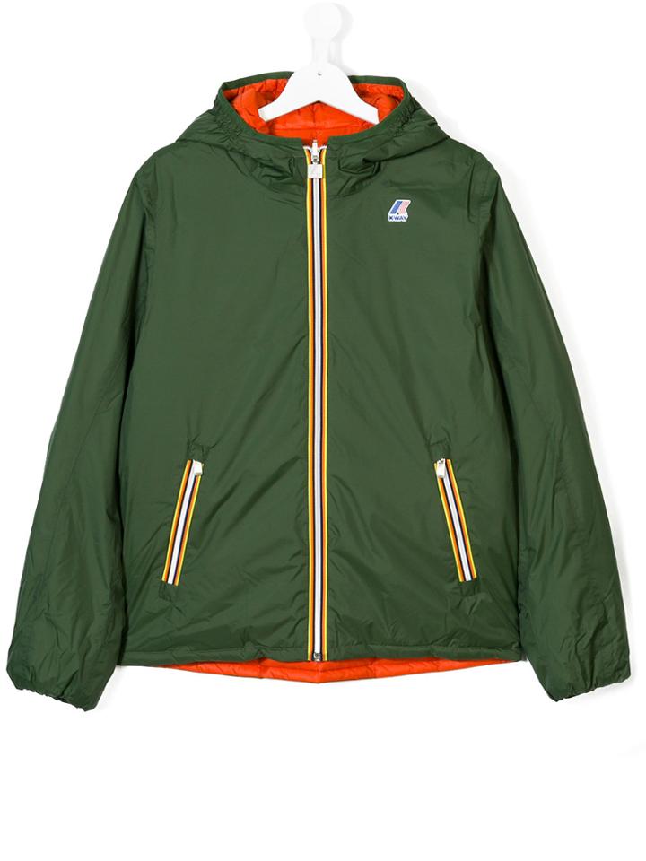 K Way Kids Reversible Padded Jacket - Green