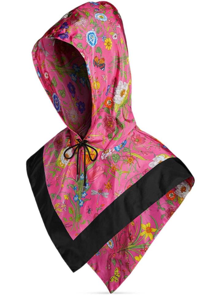 Gucci Nylon Hood With Flora Print - Pink