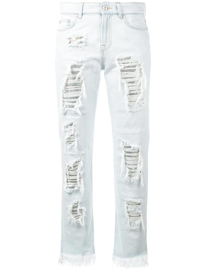 Versus - Distressed Jeans - Women - Cotton/polyester/metal - 26, Blue, Cotton/polyester/metal