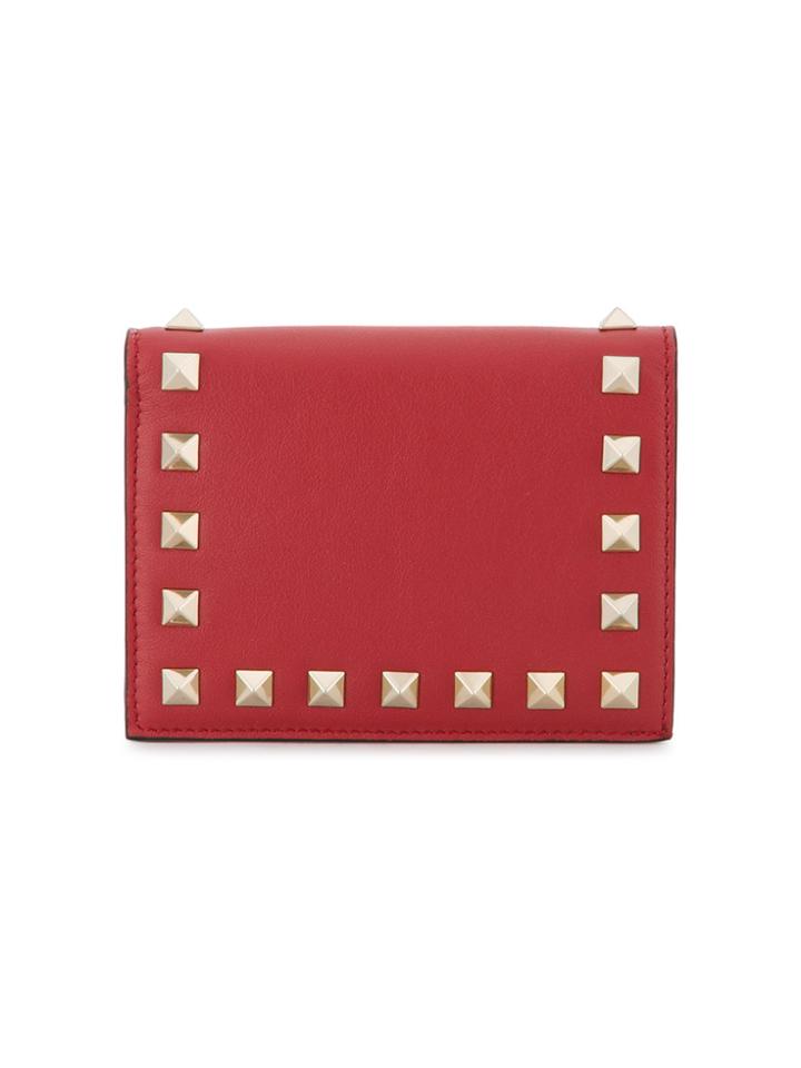 Valentino Valentino Garavani Rockstud Card Holder Wallet - Red
