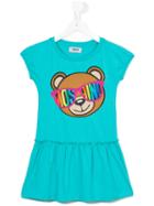 Moschino Kids Teddy Bear Dress, Toddler Girl's, Size: 5 Yrs, Blue