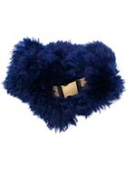 Mr & Mrs Italy Belted Fur Collar - Blue