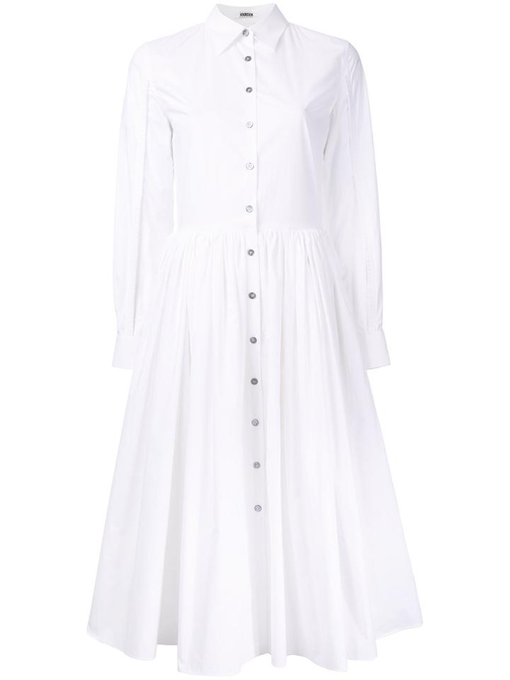 Jourden Flared Shirt Dress, Size: 38, White, Cotton