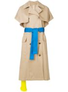 Msgm Short Sleeve Trench Coat - Nude & Neutrals